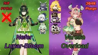 NO PYRO! 6.2 Abyss | C0R1 Nefer Lunar-Bloom & C0R0 Varesa Overload | Genshin Impact
