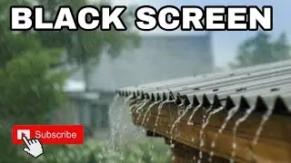 Rain on Thatched Roof & Distant Thunder Black Screen 10 Hours Sleep Nature Sounds