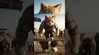 🐾💪 The Muscular Kitten Soldier | Realistic Army Cat  #catsoldier #shorts