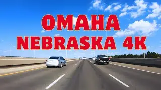 Downtown Omaha | 4K Highway 6 Drive Tour | Nebraska, USA | 2024