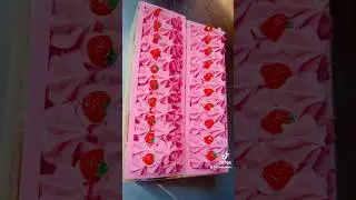 Strawberry FROSTED Soap! 🍓 #soapmaking #soapmakingprocess #soap #soaps #cpsoap #soapmaker #soaping