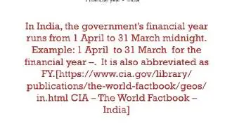 Financial Year