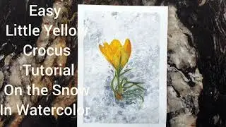 #art #painting #flowers #flower  Little Yellow Crocus on the Snow! Easy Tutorial in Watercolor