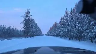North on winter road to Norman Wells about 1/2 way