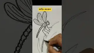 How to draw a  Dragonfly Easy✍️#dragonfly #drawing #shorts #shortsfeed #draw #short #foryou #art