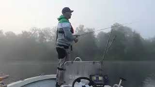 foggy morning fishing