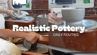 realistic pottery routines | throwing, trimming, cleaning