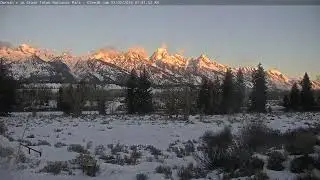 Teton Time Lapse of sunrise viewed from Dornan's on February 2, 2026