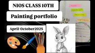 NIOS class 10th painting portfolio 🎨🖌️|| how to make NIOS painting portfolio ?