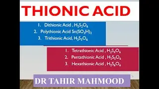 Preparation , Properties of Thionic acid || CHM 322 || Urdu || Hindi