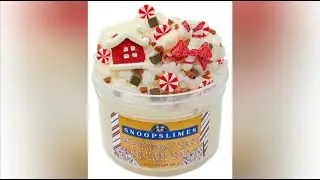 How to Make Peppermint Bark Crunch Bar Slime (White Glue Slushie Texture from SnoopSlimes)