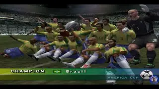 Copa Am&eacute;rica con Brasil en Winning Eleven 6 Final Evolution - PlayStation 2 (PS2)