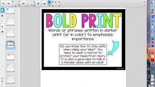 Prewriting - Choosing a Bold Print Word