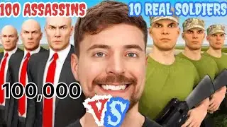 100 ASSASSINS vs 10 REAL SOLDIERS! $100,000 Challenge 😱 | Mr Beast Gaming (Hindi) @MrBeastGaming