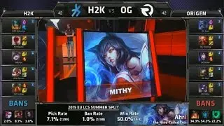 OG vs H2K Game 1 Highlights - ORIGEN vs H2K GAMING - SEMIFINAL EU LCS SUMMER 2015 PLAYOFFS