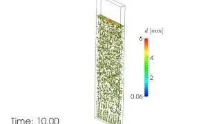 2D- bubble column under consideration of bubble coalescence and bubble breakup