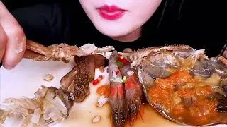 ​​​​​​​​​​​​​gran cangrejo crudo y deliciosa comida de langosta | HORCHATA | Crunchy Eating Sounds