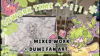 Sleepy co-work stream in Gogh 🌱🍀✨ [ ~ 40/10 timer ] Doing some Mixed work and fan art for Duwi Exe