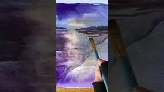 How to paint a #dog & his human evening walk on beach #watercolor #shorts #painting #arttutorial