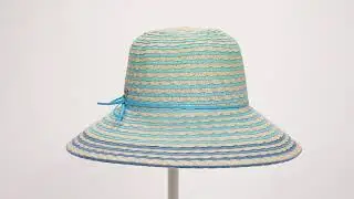 Hat | Women's Blue Multi, Paperbraid Backless, Brim 4