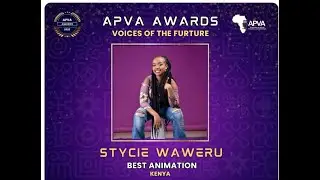 Stycie Waweru wins APVA's Best in Animation Award 2023!