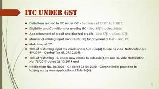 Input Tax credit ( ITC ) Section 16, 17 & rule 42, 43 of Cgst Act & Cgst Rules