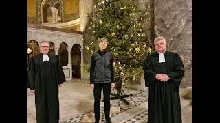 Heilig Abend 2020 in der Erlöserkirche Bad Homburg, mit Kantorin S.Rohn, Pfr. A.Hannemann, Pfr. Wach