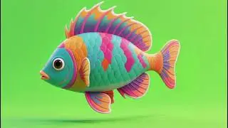 3D Animated Fish Green Screen Animation 
