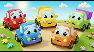 Six Little Toy Trucks Roll Roll Roll | Construction & Vehicle Song for Kids
