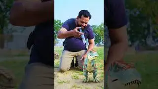 T-Rex dinosaur and Raptor Dinosaur made bigger using chemical In Jurassic World | Dinosaur Point