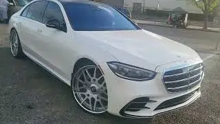 2023 mercedes benz s580 AMG line on forgiato wheels red guts