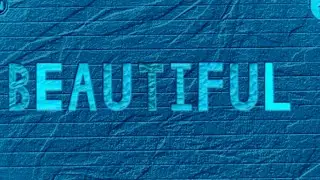 ENDLESS ALPHABET, SIDE WORD BEAUTIFUL, BLUE EFFECT, BEVEL EFFECT, INVERSION EFFECT, G MAJOR EFFECT.