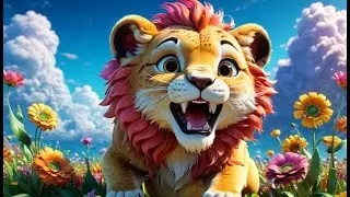 Four Laughing Lions Roar and Run | Lion Song for Kids | Fun Animal Rhymes and Early Learning