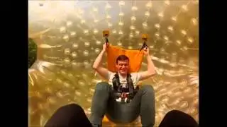 Isaac Snuggs and Tom Noble Zorbing at Pod London