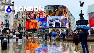 London's Busiest Streets in Winter | Piccadilly Circus to Covent Garden 4K Walk
