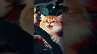 Kitten Slides on a BMW M5 with a husky 😱🐱