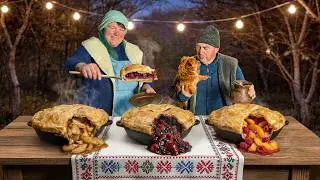 3 Fruit Pies Over Open Fire | Cast Iron Outdoor Cooking on the Homestead