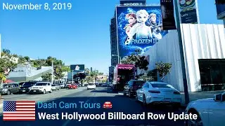 Sunset Strip Monthly Billboard Row Update November 8, 2019 Day Time || Dash Cam Tours 🚘
