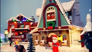 Instrumental Holiday Music and Ambience Featuring The North Pole in LEGO Scene For Kids 🎅🏻🎄