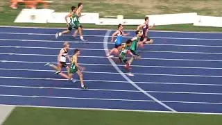 100m 14yrs Men Final, QSSA Track & Field Championships, QSAC, Brisbane 26/10/2018 (poor quality)