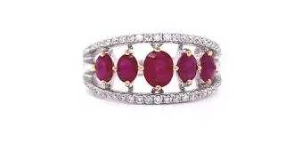 Oval Ruby and Diamond Ring