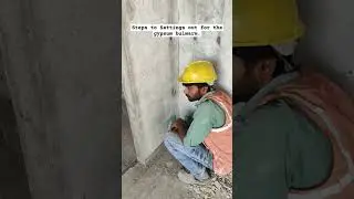 Steps involved in setting out Gypsum bull mark and thickness checking.#buildingconstruction #gypsum