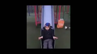 Funny slow mo down a slide