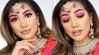 Colourful Indian Wedding Guest Makeup | AnchalMUA