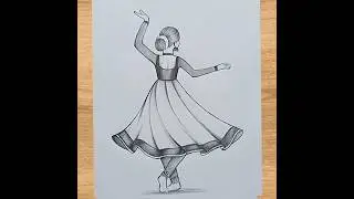 How to drawa traditional dancing girl #girldrawing #drawing #howtodraw #dance #sketch #drawingeasy