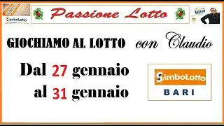 E dopo l'ambo secco su Roma, tentiamolo su Bari Firenze, con le mie previsioni lotto dal 27 gennaio