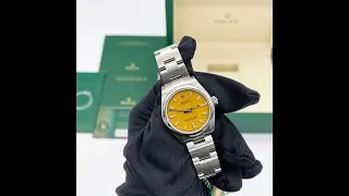 Pre-owned 2021 Rolex Oyster Perpetual 31 Yellow Dial Watch