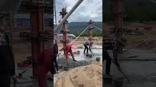 Casting concrete columns #shorts #shortsfeed #skills