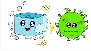 How To Draw CoronaVirus/Soap Awareness safety precaution poster-Step by Step|Kids Easy Drawing|