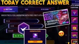 Free Fire Anniversary Quiz Answers 2021||New Anniversary Quiz Event Free Fire|| 20 August Quiz Event